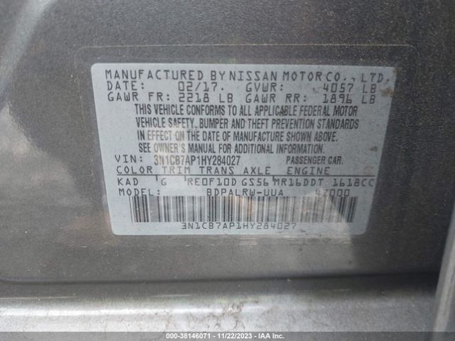 Photo 8 VIN: 3N1CB7AP1HY284027 - NISSAN SENTRA 