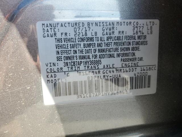 Photo 11 VIN: 3N1CB7AP1HY368865 - NISSAN SENTRA SR 