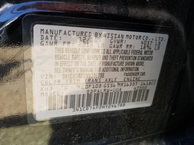 Photo 9 VIN: 3N1CB7AP2HY246788 - NISSAN SENTRA 