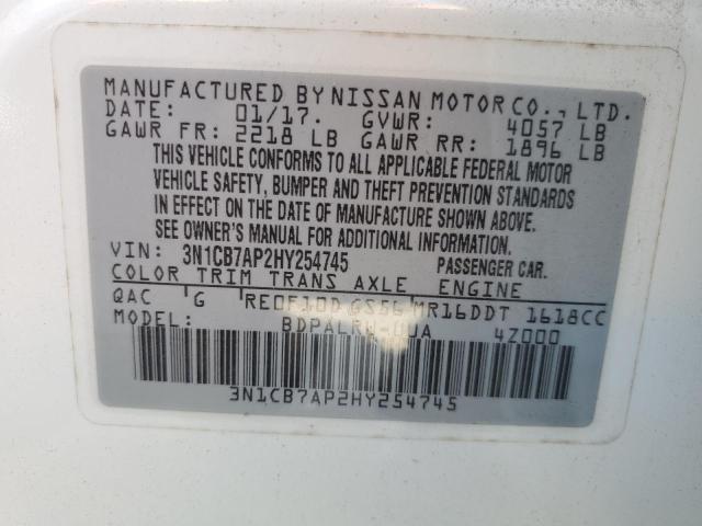 Photo 11 VIN: 3N1CB7AP2HY254745 - NISSAN SENTRA SR 