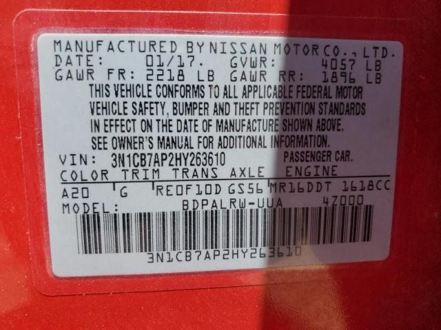 Photo 11 VIN: 3N1CB7AP2HY263610 - NISSAN SENTRA 