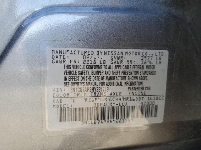 Photo 12 VIN: 3N1CB7AP2HY281749 - NISSAN SENTRA SR 