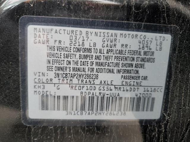 Photo 12 VIN: 3N1CB7AP2HY286238 - NISSAN SENTRA SR 