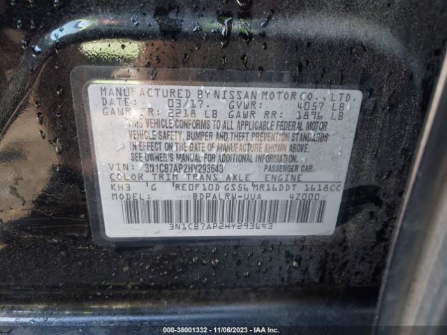 Photo 8 VIN: 3N1CB7AP2HY293643 - NISSAN SENTRA 