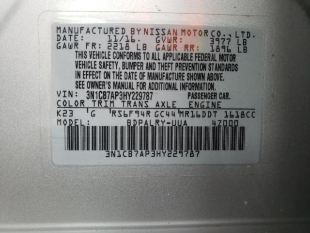 Photo 11 VIN: 3N1CB7AP3HY229787 - NISSAN SENTRA SR 