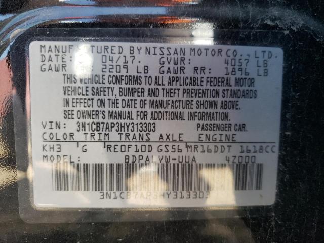 Photo 11 VIN: 3N1CB7AP3HY313303 - NISSAN SENTRA SR 