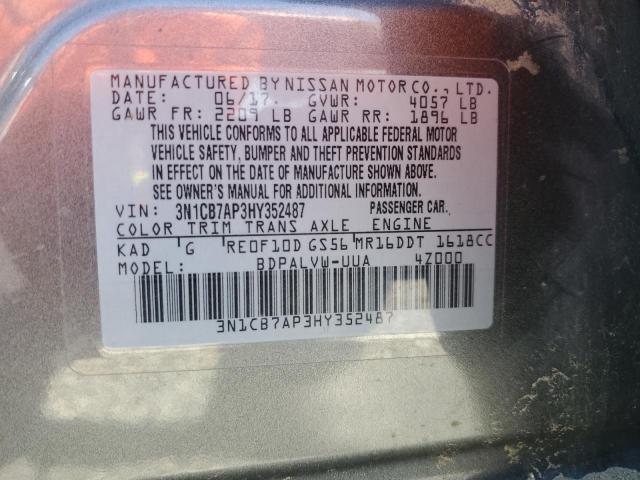 Photo 12 VIN: 3N1CB7AP3HY352487 - NISSAN SENTRA 