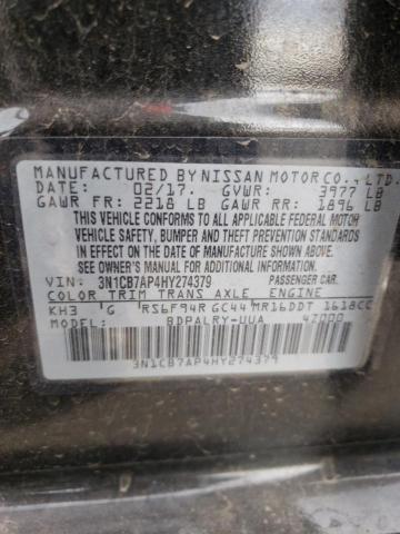 Photo 11 VIN: 3N1CB7AP4HY274379 - NISSAN SENTRA 