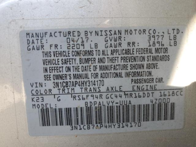 Photo 9 VIN: 3N1CB7AP4HY314170 - NISSAN SENTRA SR 