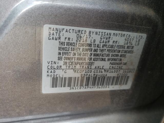 Photo 9 VIN: 3N1CB7AP4HY360081 - NISSAN SENTRA 