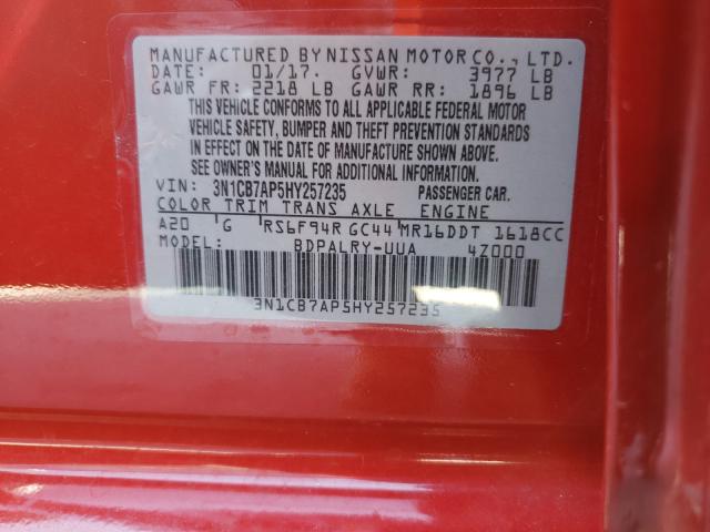 Photo 9 VIN: 3N1CB7AP5HY257235 - NISSAN SENTRA SR 