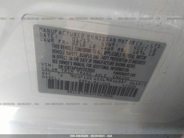 Photo 8 VIN: 3N1CB7AP5HY263858 - NISSAN SENTRA 