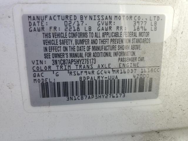 Photo 11 VIN: 3N1CB7AP5HY276173 - NISSAN SENTRA SR 