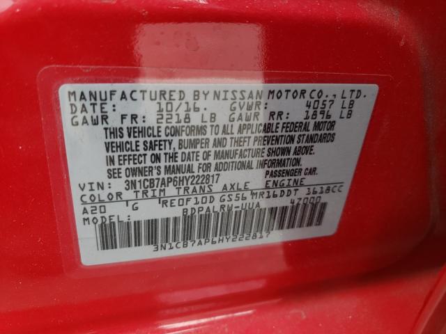 Photo 9 VIN: 3N1CB7AP6HY222817 - NISSAN SENTRA SR 