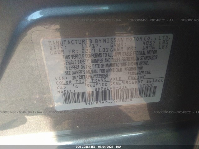 Photo 8 VIN: 3N1CB7AP6JY225058 - NISSAN SENTRA 