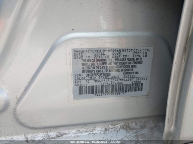 Photo 8 VIN: 3N1CB7AP7HY228979 - NISSAN SENTRA 