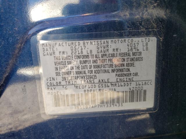 Photo 9 VIN: 3N1CB7AP7HY339435 - NISSAN SENTRA SR 