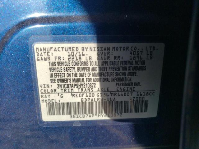 Photo 11 VIN: 3N1CB7AP9HY210872 - NISSAN SENTRA 