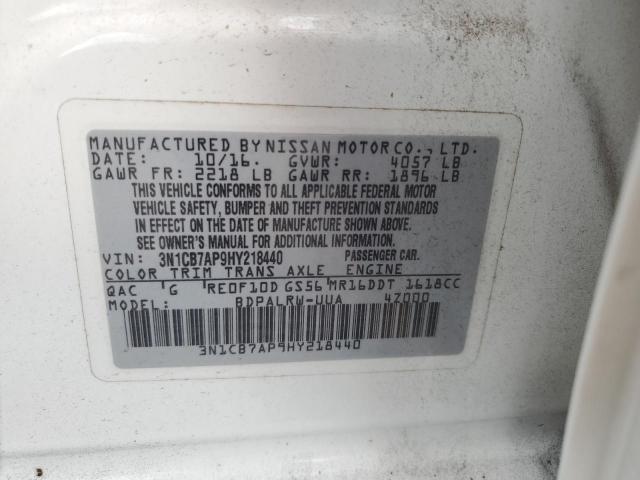 Photo 12 VIN: 3N1CB7AP9HY218440 - NISSAN SENTRA SR 