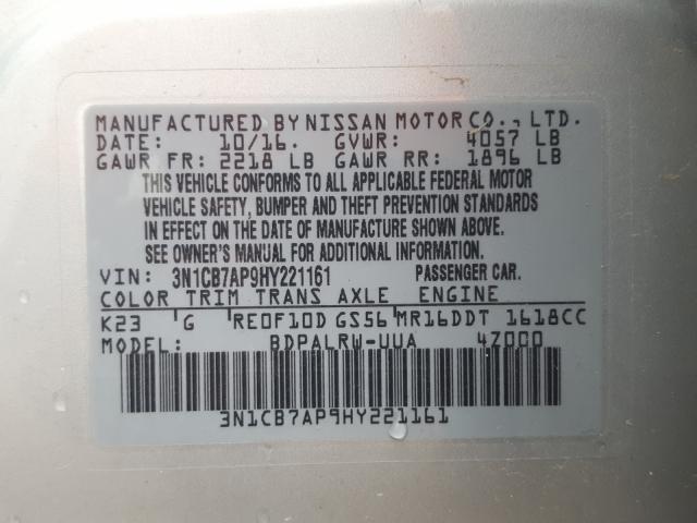 Photo 9 VIN: 3N1CB7AP9HY221161 - NISSAN SENTRA SR 