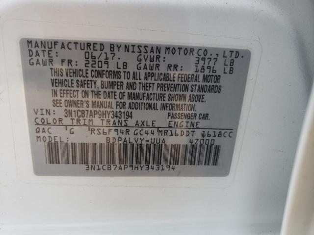 Photo 11 VIN: 3N1CB7AP9HY343194 - NISSAN SENTRA 