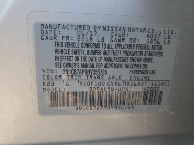 Photo 11 VIN: 3N1CB7AP9HY356785 - NISSAN SENTRA SR 