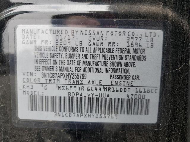 Photo 11 VIN: 3N1CB7APXHY255769 - NISSAN SENTRA SR 