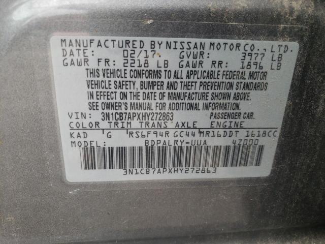 Photo 11 VIN: 3N1CB7APXHY272863 - NISSAN SENTRA SR 