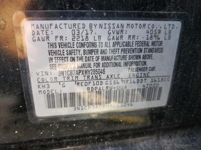 Photo 9 VIN: 3N1CB7APXHY285046 - NISSAN SENTRA SR 