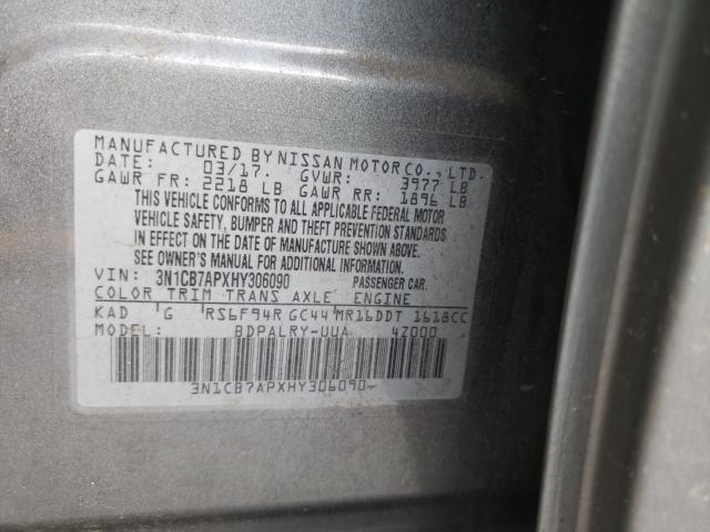 Photo 9 VIN: 3N1CB7APXHY306090 - NISSAN SENTRA SR 