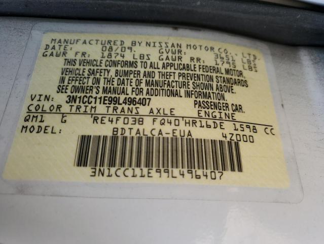 Photo 12 VIN: 3N1CC11E99L496407 - NISSAN VERSA 