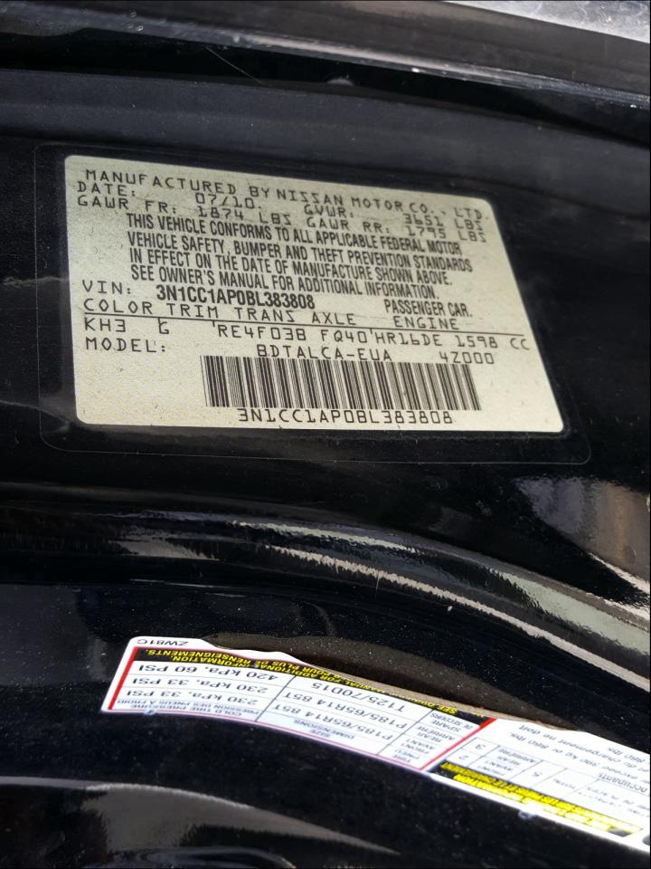 Photo 9 VIN: 3N1CC1AP0BL383808 - NISSAN VERSA S 