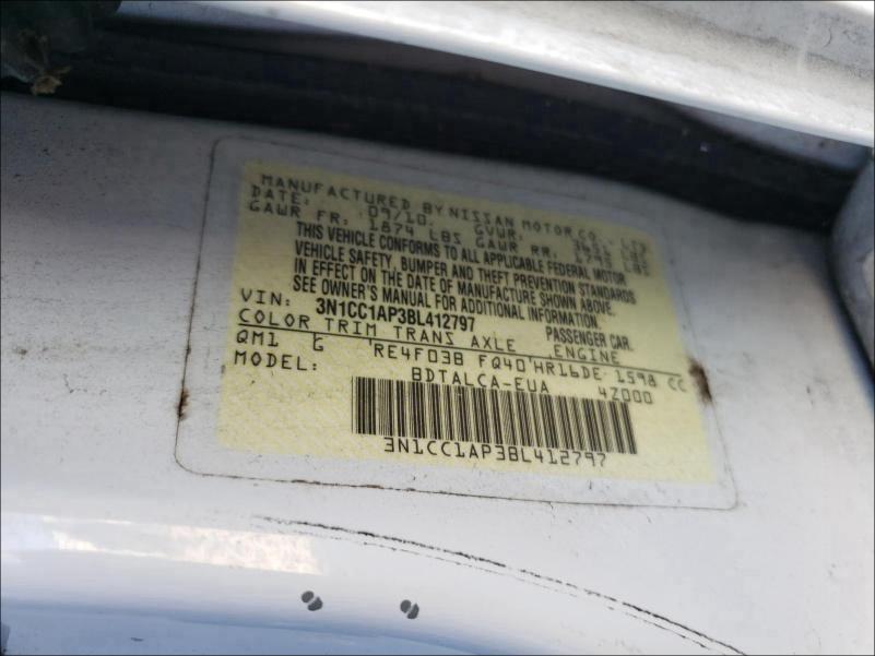 Photo 9 VIN: 3N1CC1AP3BL412797 - NISSAN VERSA S 