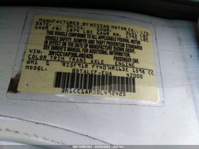 Photo 8 VIN: 3N1CC1AP3BL492425 - NISSAN VERSA 