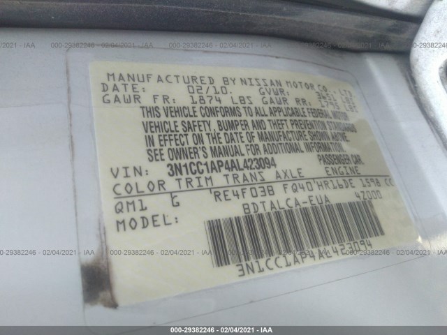 Photo 8 VIN: 3N1CC1AP4AL423094 - NISSAN VERSA 