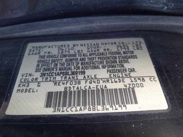 Photo 9 VIN: 3N1CC1AP8BL369199 - NISSAN VERSA S 