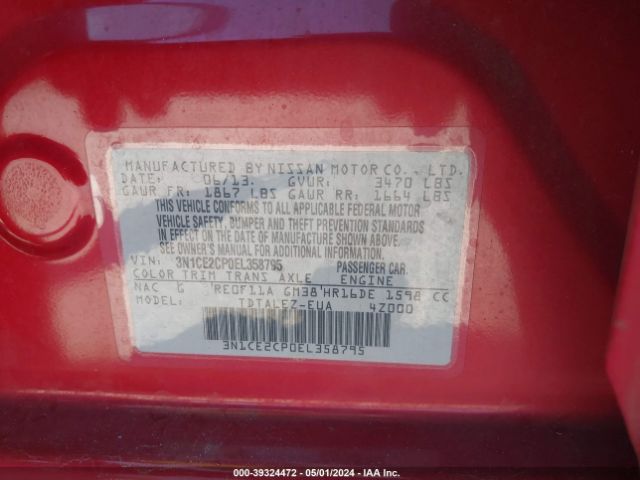 Photo 8 VIN: 3N1CE2CP0EL358795 - NISSAN VERSA NOTE 