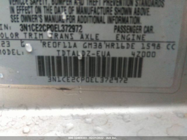 Photo 8 VIN: 3N1CE2CP0EL372972 - NISSAN VERSA NOTE 