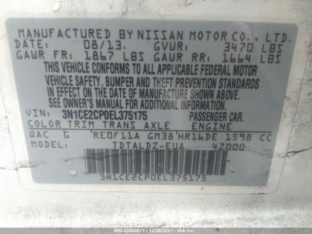 Photo 8 VIN: 3N1CE2CP0EL375175 - NISSAN VERSA NOTE 