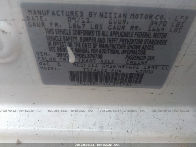 Photo 8 VIN: 3N1CE2CP0EL379730 - NISSAN VERSA NOTE 