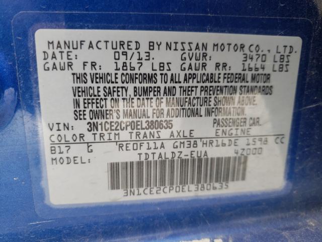 Photo 9 VIN: 3N1CE2CP0EL380635 - NISSAN VERSA NOTE 