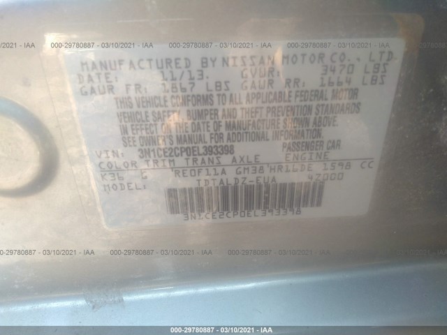 Photo 8 VIN: 3N1CE2CP0EL393398 - NISSAN VERSA NOTE 