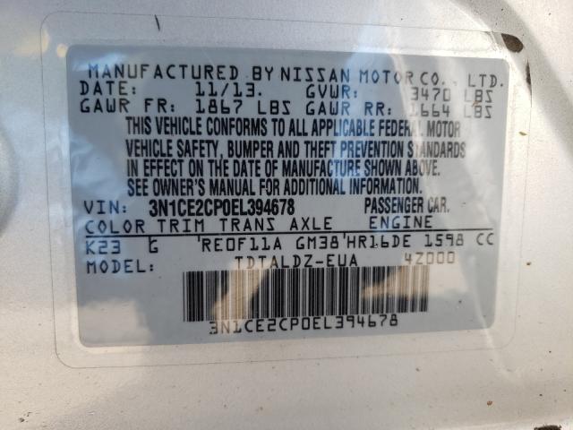 Photo 9 VIN: 3N1CE2CP0EL394678 - NISSAN VERSA NOTE 