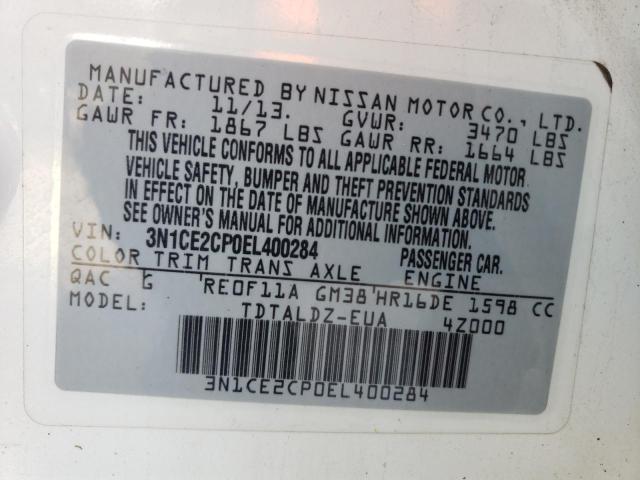 Photo 9 VIN: 3N1CE2CP0EL400284 - NISSAN VERSA NOTE 