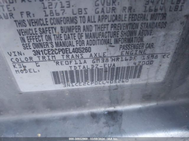 Photo 8 VIN: 3N1CE2CP0EL405260 - NISSAN VERSA NOTE 