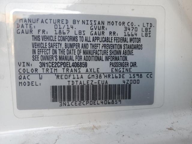 Photo 12 VIN: 3N1CE2CP0EL406859 - NISSAN VERSA 