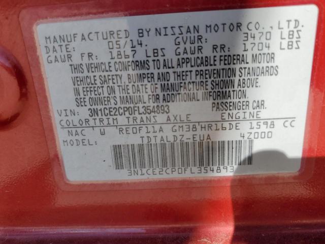 Photo 9 VIN: 3N1CE2CP0FL354893 - NISSAN VERSA NOTE 