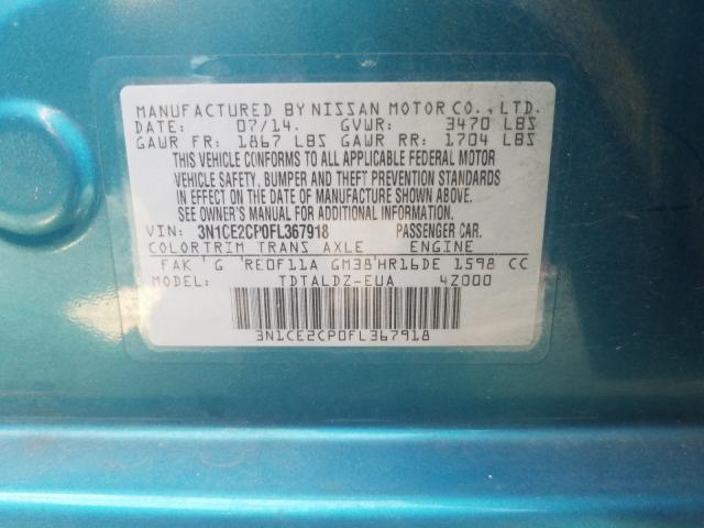 Photo 9 VIN: 3N1CE2CP0FL367918 - NISSAN VERSA NOTE 