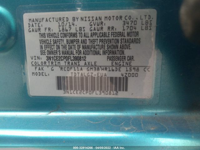 Photo 8 VIN: 3N1CE2CP0FL390812 - NISSAN VERSA NOTE 