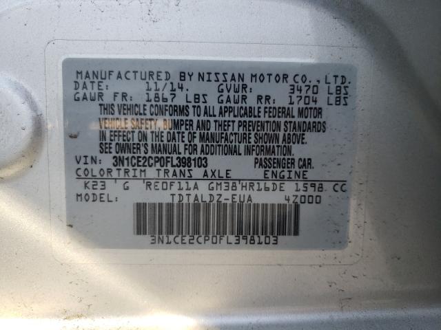 Photo 9 VIN: 3N1CE2CP0FL398103 - NISSAN VERSA NOTE 